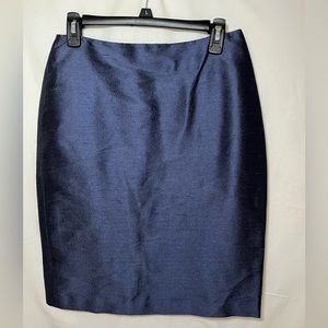 Linda Allard/Ellen Tracy Silk Navy Pencil Skirt SZ 6